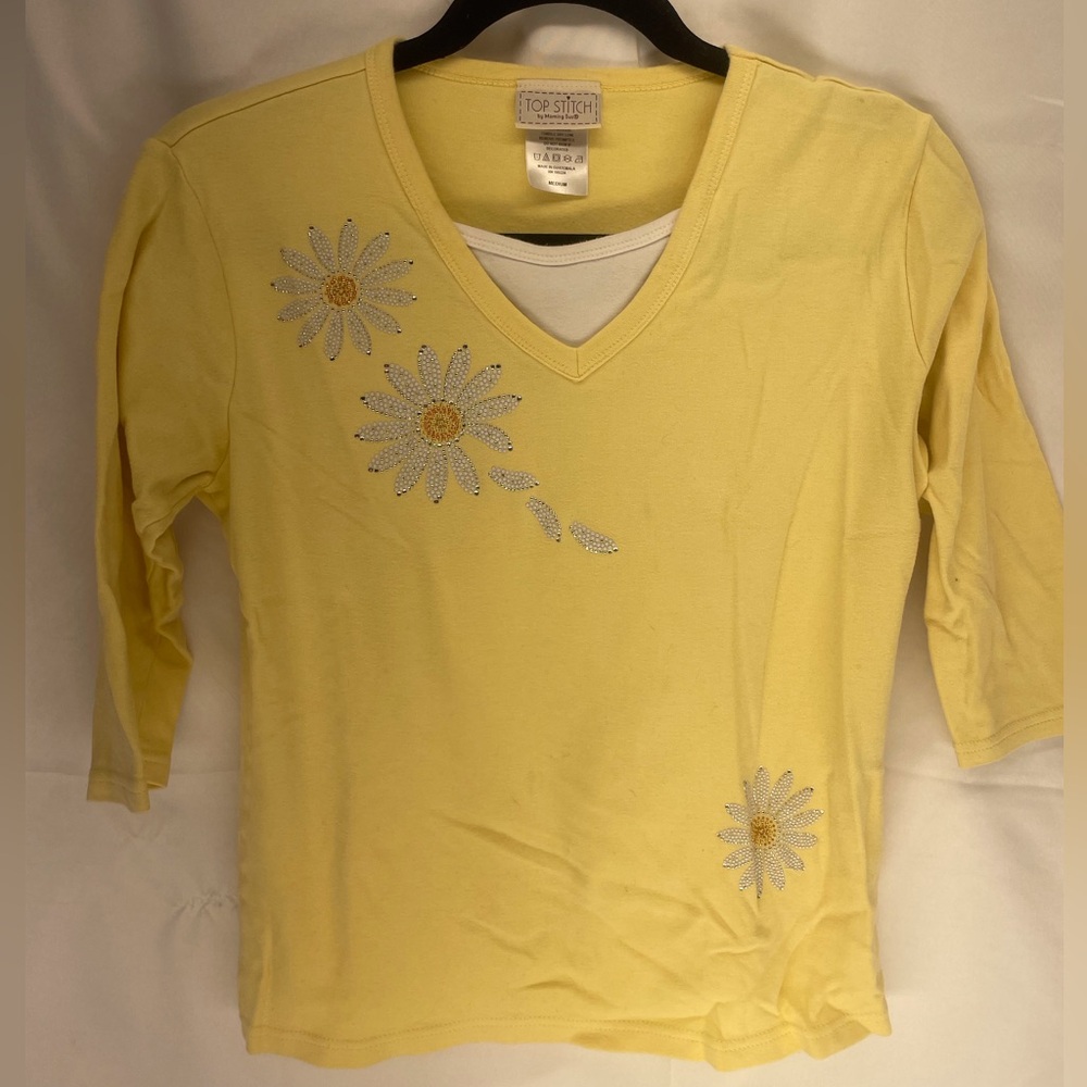 Top Stitch by Morning Sun * Women’s Medium, 3/4 Sleeve, Bead detail